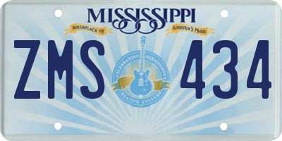MS license plate ZMS434