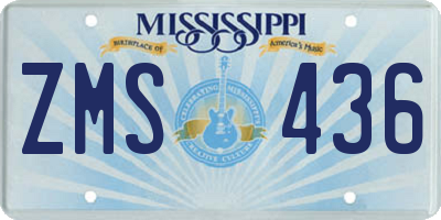 MS license plate ZMS436