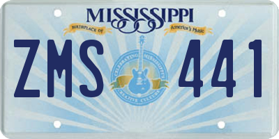 MS license plate ZMS441