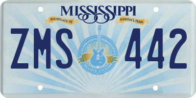 MS license plate ZMS442