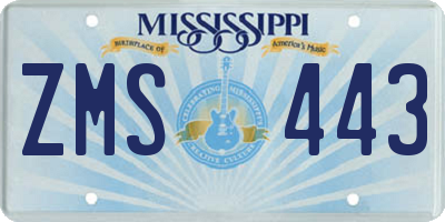 MS license plate ZMS443