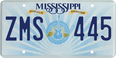 MS license plate ZMS445