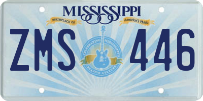 MS license plate ZMS446