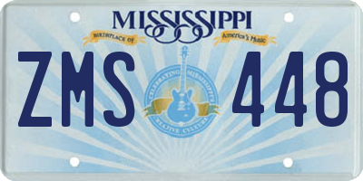 MS license plate ZMS448