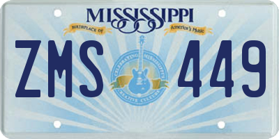 MS license plate ZMS449