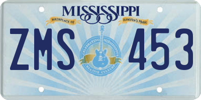 MS license plate ZMS453