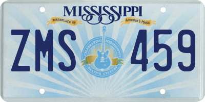 MS license plate ZMS459
