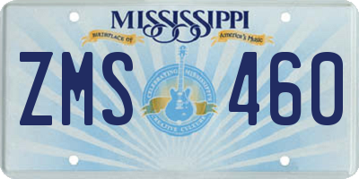 MS license plate ZMS460