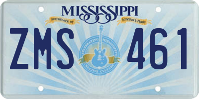 MS license plate ZMS461