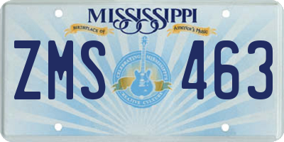 MS license plate ZMS463