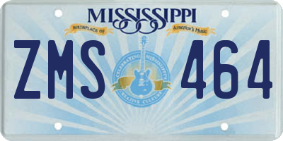MS license plate ZMS464