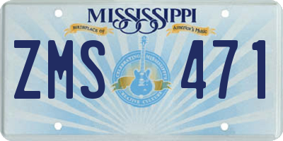 MS license plate ZMS471