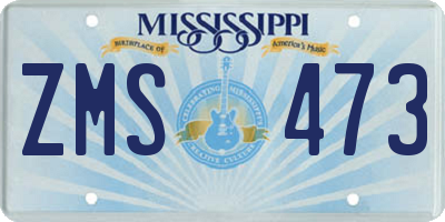 MS license plate ZMS473