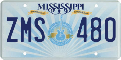MS license plate ZMS480