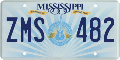 MS license plate ZMS482