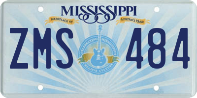 MS license plate ZMS484
