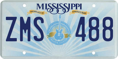 MS license plate ZMS488