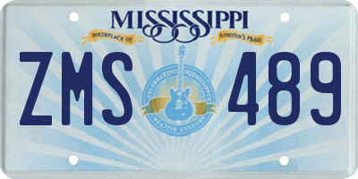 MS license plate ZMS489