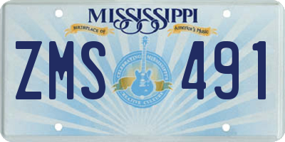 MS license plate ZMS491