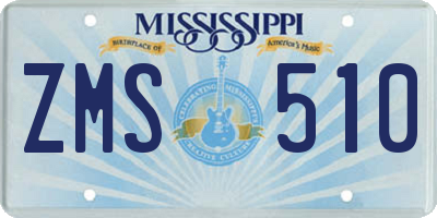 MS license plate ZMS510