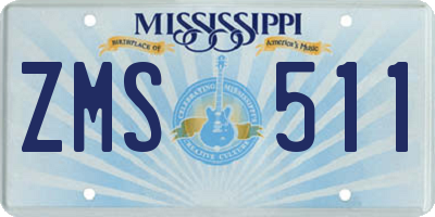 MS license plate ZMS511