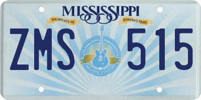 MS license plate ZMS515