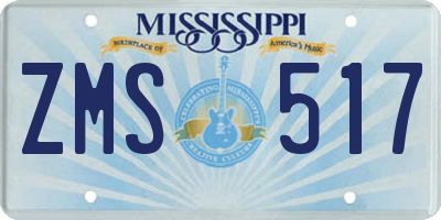 MS license plate ZMS517