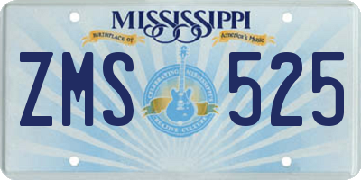 MS license plate ZMS525