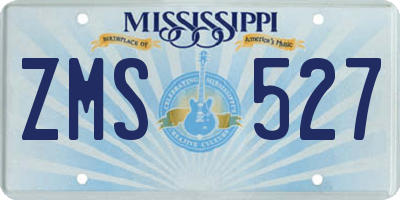 MS license plate ZMS527