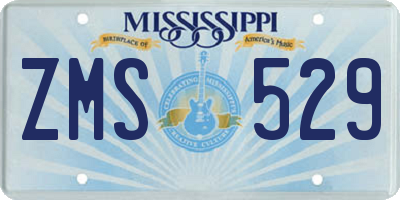 MS license plate ZMS529