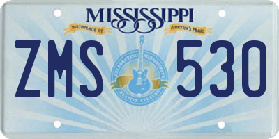 MS license plate ZMS530