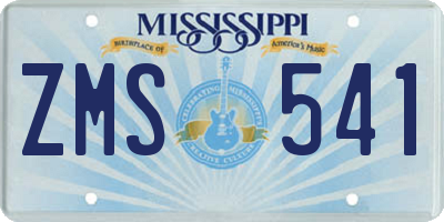 MS license plate ZMS541