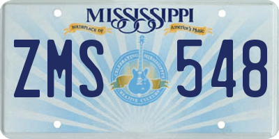 MS license plate ZMS548