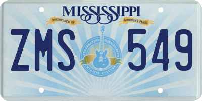 MS license plate ZMS549