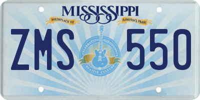 MS license plate ZMS550