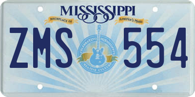 MS license plate ZMS554