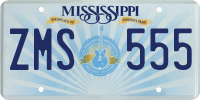 MS license plate ZMS555