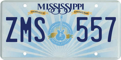 MS license plate ZMS557