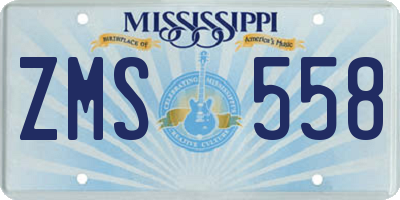 MS license plate ZMS558