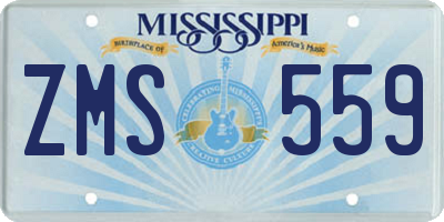 MS license plate ZMS559