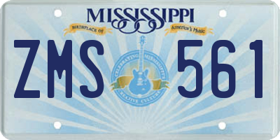 MS license plate ZMS561