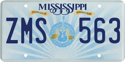 MS license plate ZMS563