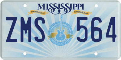 MS license plate ZMS564