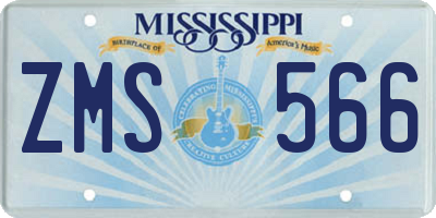 MS license plate ZMS566