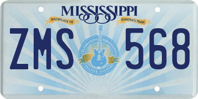 MS license plate ZMS568