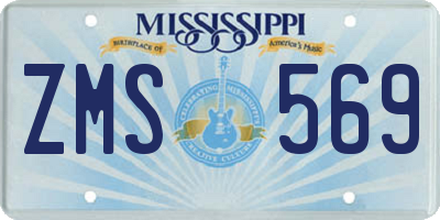 MS license plate ZMS569