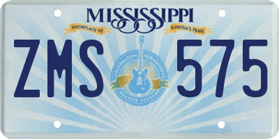 MS license plate ZMS575
