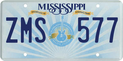 MS license plate ZMS577