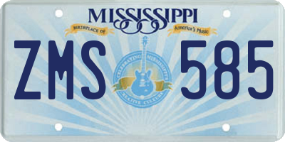 MS license plate ZMS585