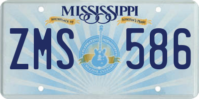MS license plate ZMS586
